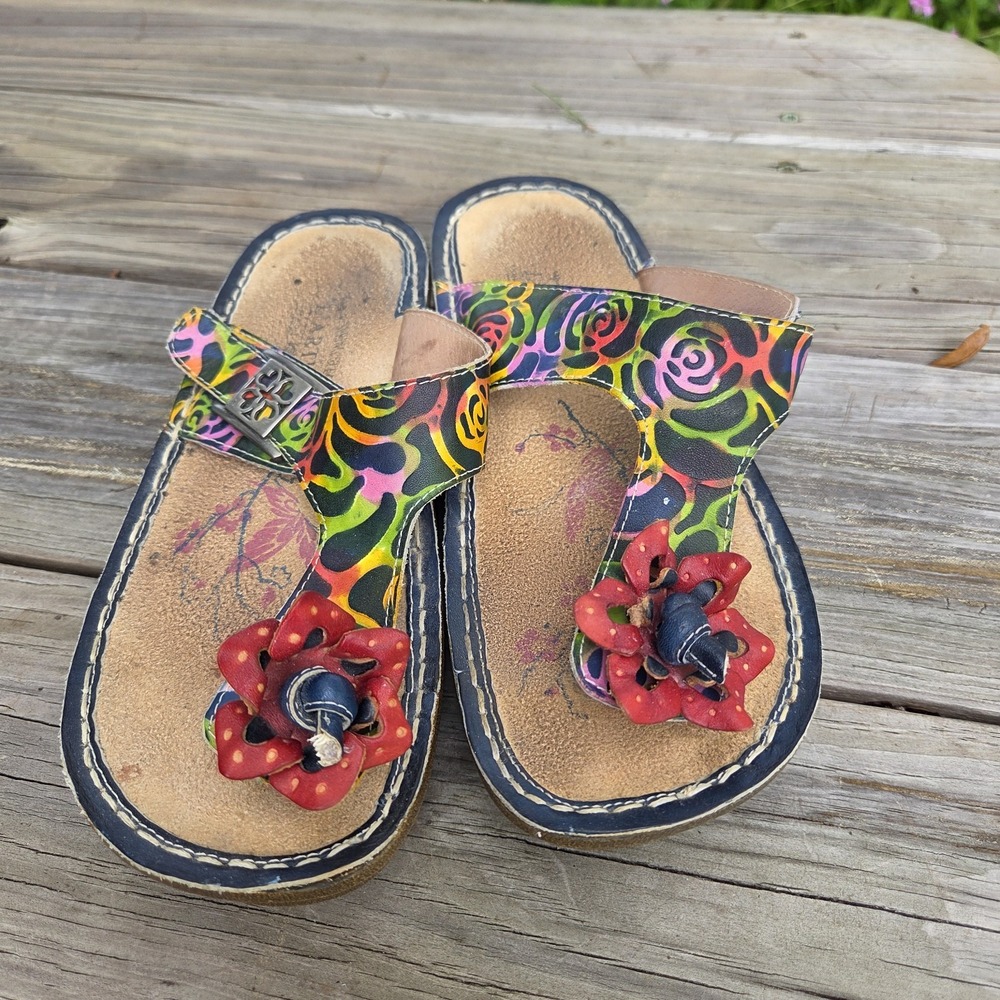 SPRING STEP L'Artiste ALDORA Floral Thong Colorful Sandal Sandals 36 US 5.5 - 6